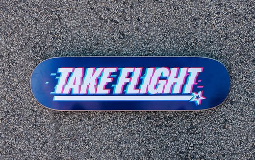 A Plus Collectibles Take Flight Skateboard Deck, 100% Canadian Maple (Glitch, 8.5)
