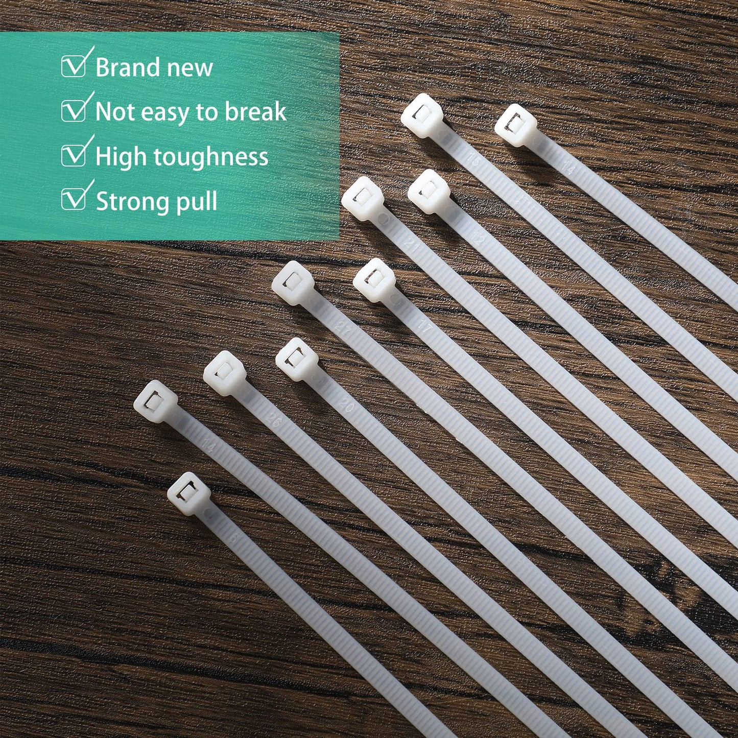 Shappy 50 Pcs Zip Ties Heavy Duty Strong Large Cable Wire Ties Zip Industrial Sturdy Wire, Awnings Tying Branches Bundling of Crops Fixed Water Pipes(18 Inch, 24 Inch, 30 Inch,White)