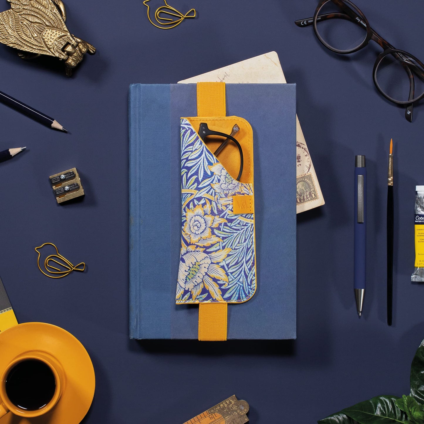 IF V & A Bookaroo Glasses Case Morris Tulip & Willow,Yellow,One Size