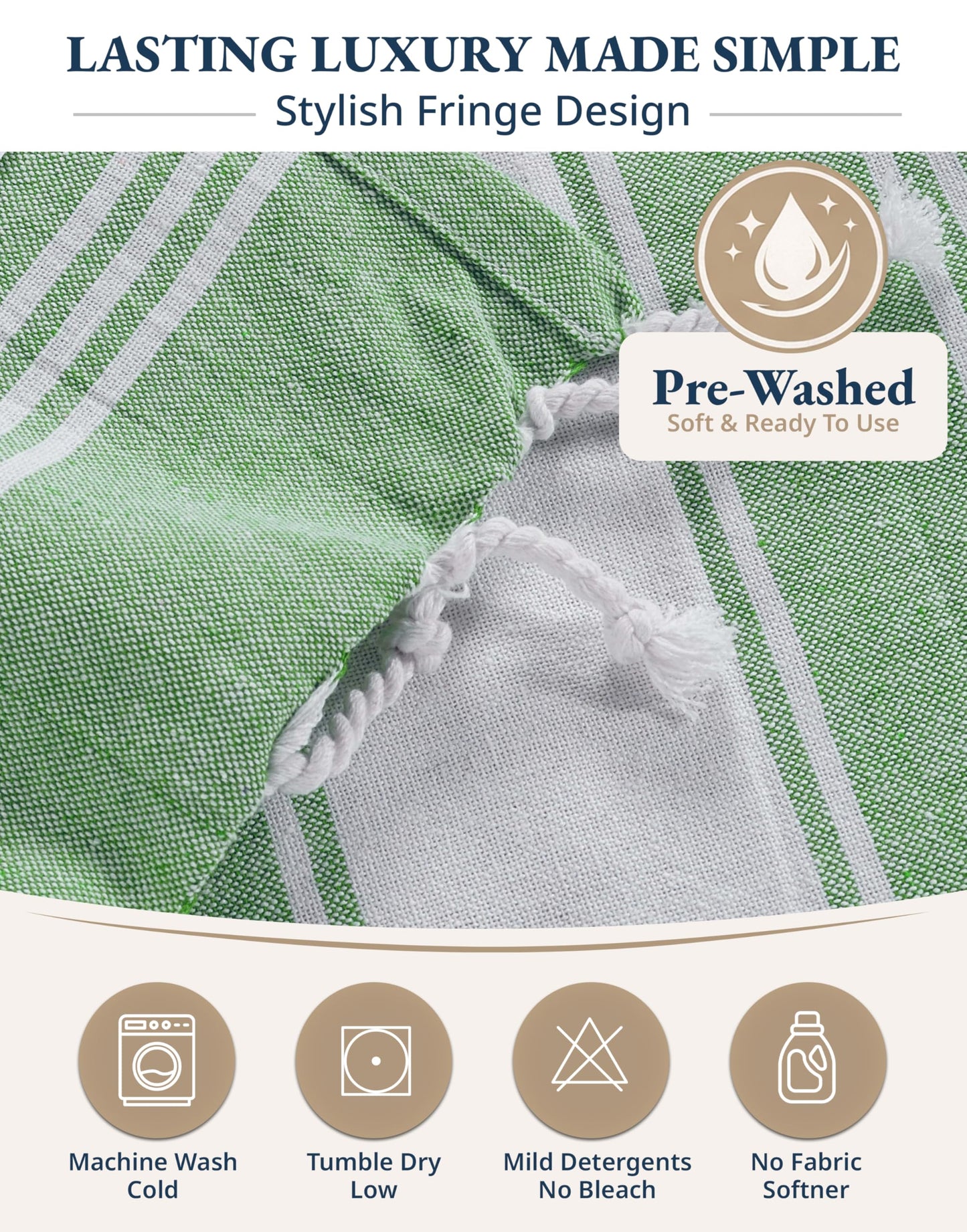LANE LINEN Beach Towel - Pool Towels Oversized, Pre-Washed Extra Large Beach Towels, Sandless Beach Towel, Quick Dry Travel Towel, Large Pool Towel, 39"x71" - Jade Green