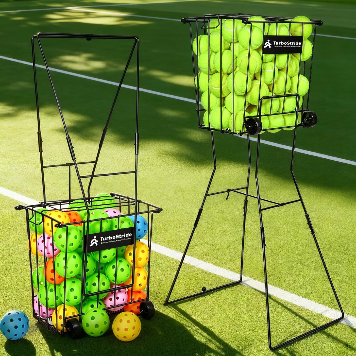 Skiennix Tennis Ball Hopper - Portable Pickleball Ball Basket for Easy Pickup & Training - Large Size
