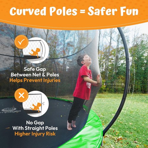 Jumpzylla Trampoline - ASTM Approved Outdoor Trampoline with Enclosure & Ladder | 8FT to 16FT Sizes