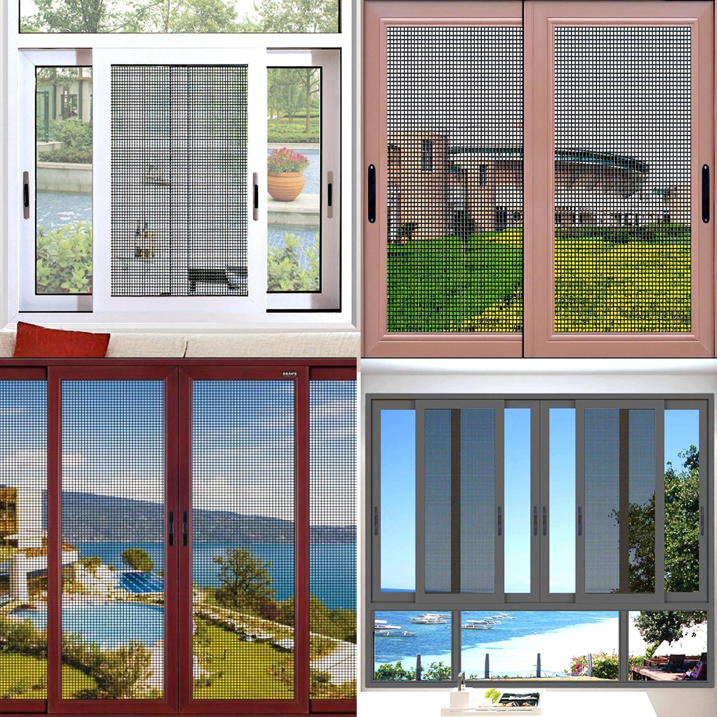 Moyios Window Screen Spline 0.137in*100ft Window Screen Repair Tool, Window Screen Retainer Spline, Black, Round