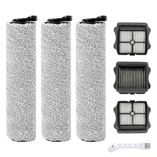 iFloor 3 Filter and Roller Brush Replacement for Tineco iFloor 3 and Floor One S3 Cordless Wet Dry Vacuum Cleaner, 3 Brush Rollers and 3 Filters