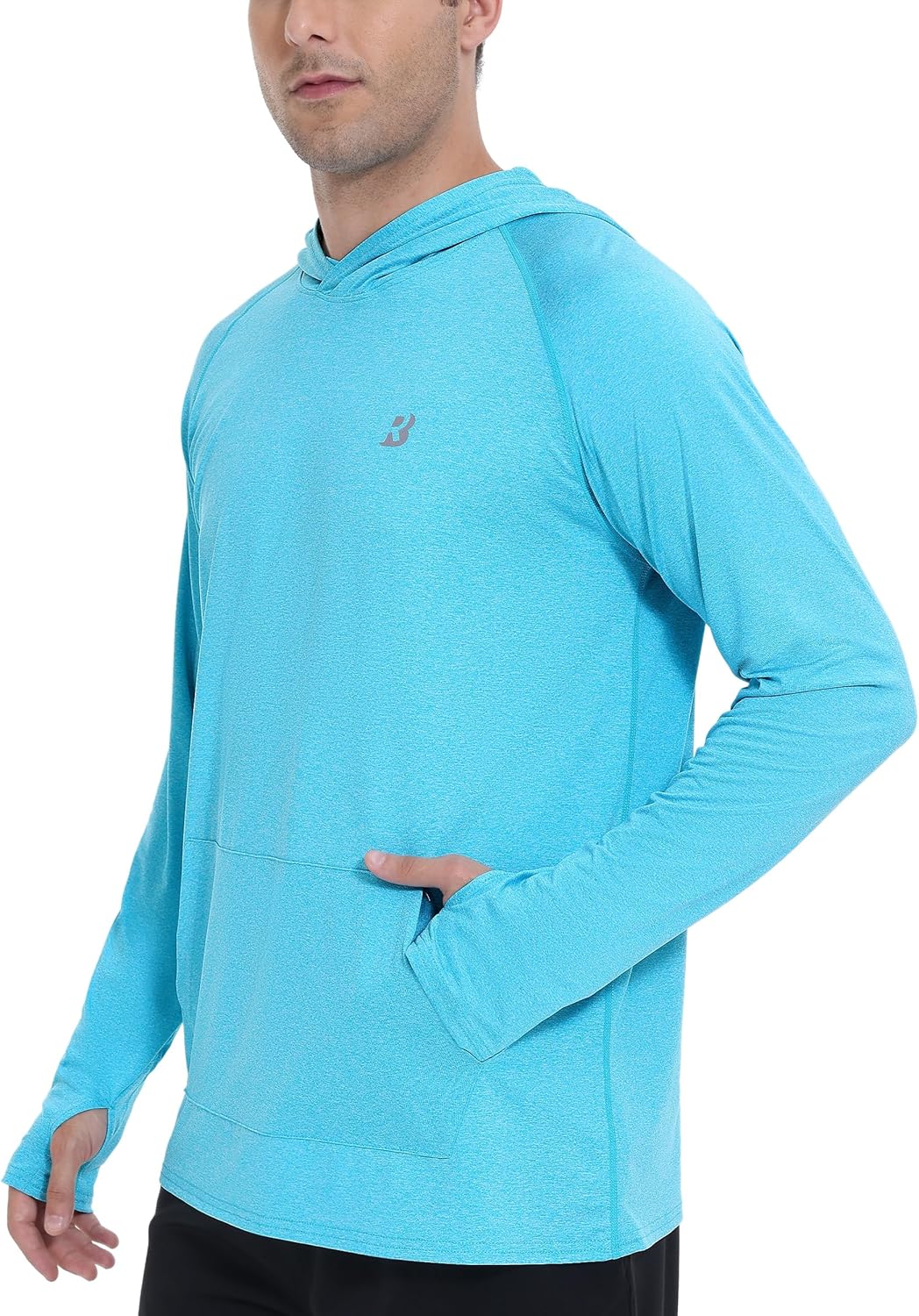 Roadbox UPF 50+ Men's Sun Hoodie - Long Sleeve UV Protection Fishing Shirt with Pocket | Outdoor Athletic Rash Guard