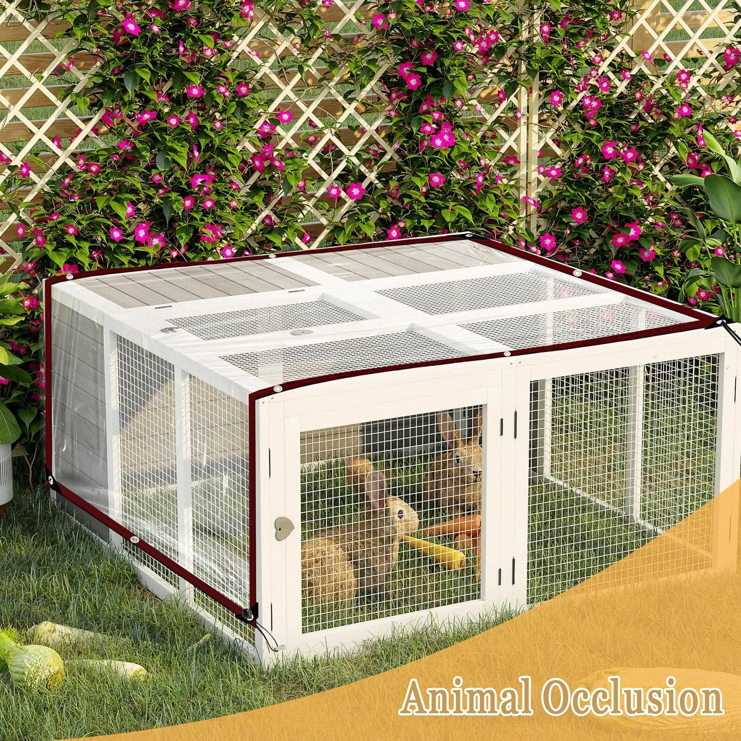 Curfakul Transparent Tarp, 6x10 FT - Clear Heavy Duty Waterproof Tarps, Greenhouse Plastic Sheeting - Large/Small Outdoor Cover for Camping Patios Enclosures Chicken Coops Gardens Plastic Tarpaulins