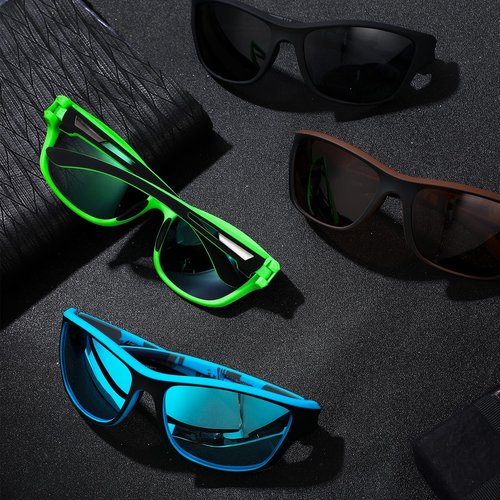 Flutesan 4 Pieces Polarized Sports Sunglasses for Men Driving Cycling Fishing Sun Glasses Men Sports with UV Protection