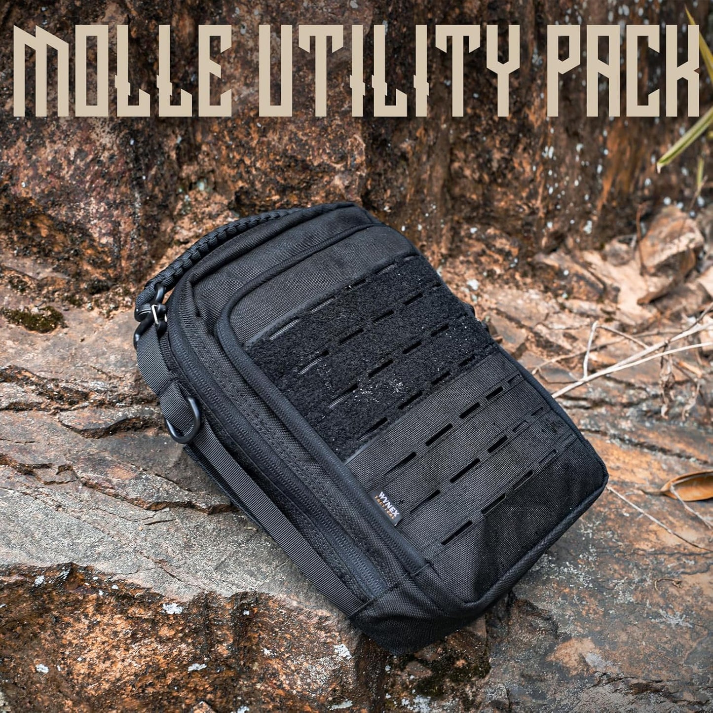 WYNEX Tactical Molle Admin Pouch - Large Capacity EDC Organizer with Double Layer Design & Elastic Webbing