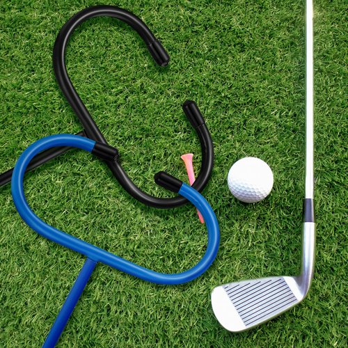 Silipull 2 Pcs C Shaped Golf Club Holder Keeps Your Clubs Clean, Dry and Visible Soft Rubber Covered Golf Stand, Easy to Carry Putter Holder