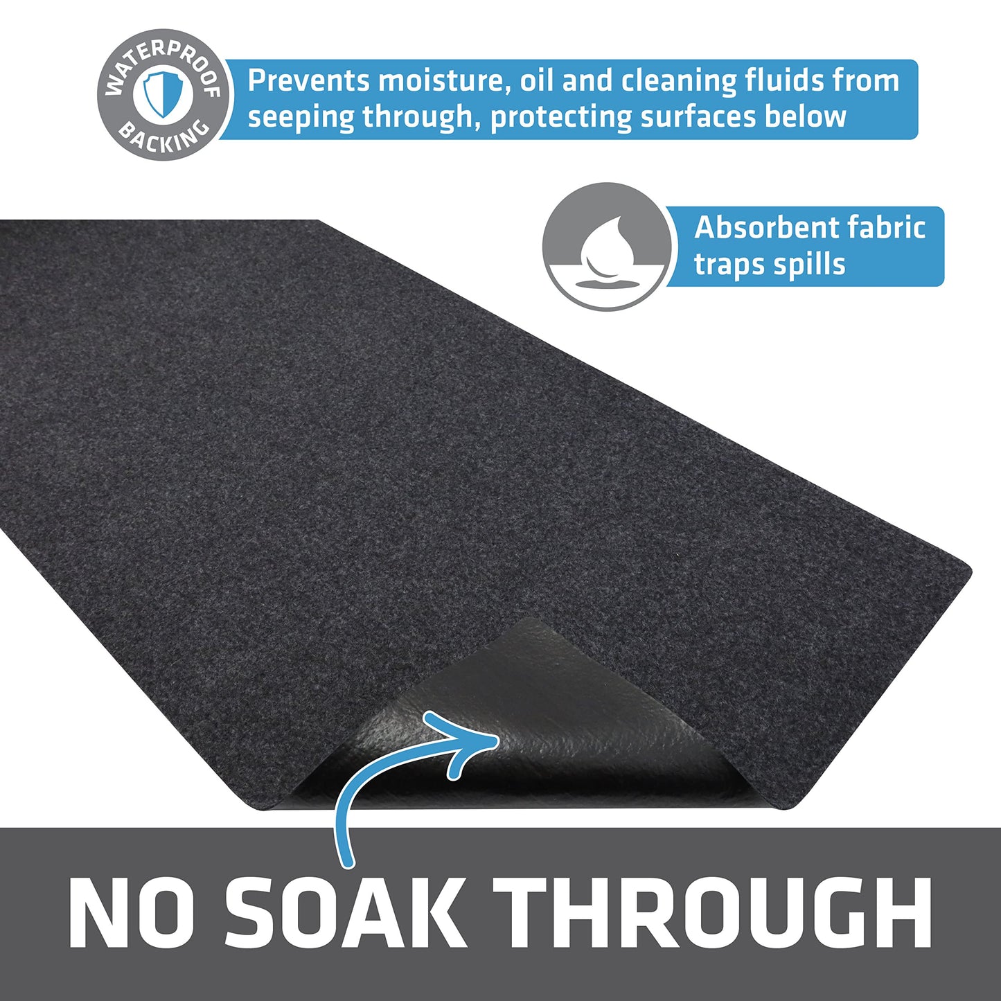 Drymate Gun Cleaning Pad (16" x 59"), Premium Gun Cleaning Mat - Absorbent/Waterproof/Durable - Protects Surfaces, Contains Liquids - (Made in the USA) (Charcoal)