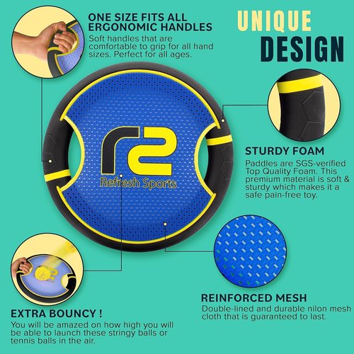 Fun Bouncy Paddle & Ball Toss Game - Safe Soft Foam Design for Kids - Perfect for Indoor & Outdoor Play