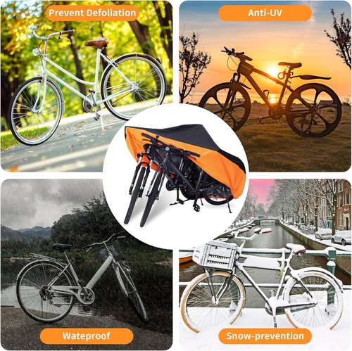 Bike Cover Waterproof - Heavy Duty 420D Bicycle Cover for 1 or 2 Bikes | UV, Dust & Wind Proof