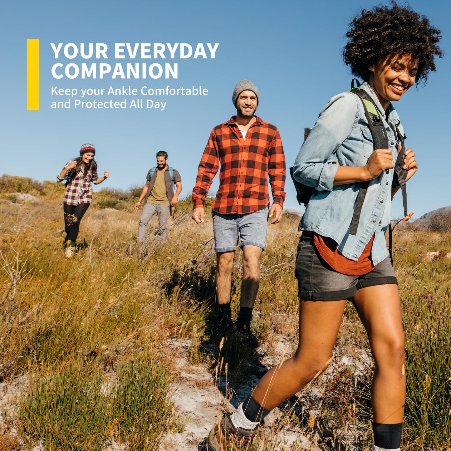 CAMBIVO 1 Pair Ankle Braces for Men and Women, Ankle Compression Socks for Foot Pain, Daily Wear, Fitness, Working, Achilles Tendonitis Relief Ankle Sleeve