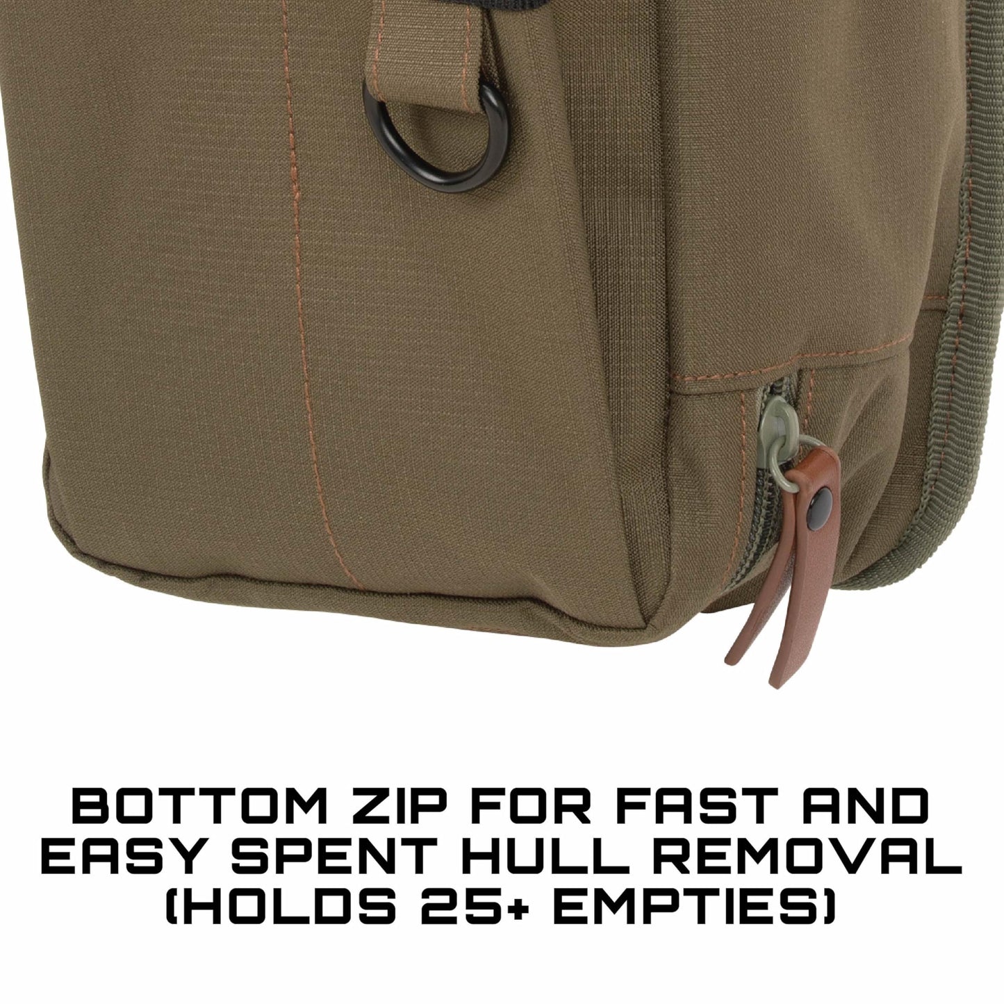 Allen Company Triumph Rip-Stop Shotgun Shell Holder Bag (52" Belt) Holds 50 Shells + 25 Empties - Olive Green - Clay, Trap, Skeet Shooting - Zippered Gun Range Bag - Tactical Gear, Shotgun Accessories