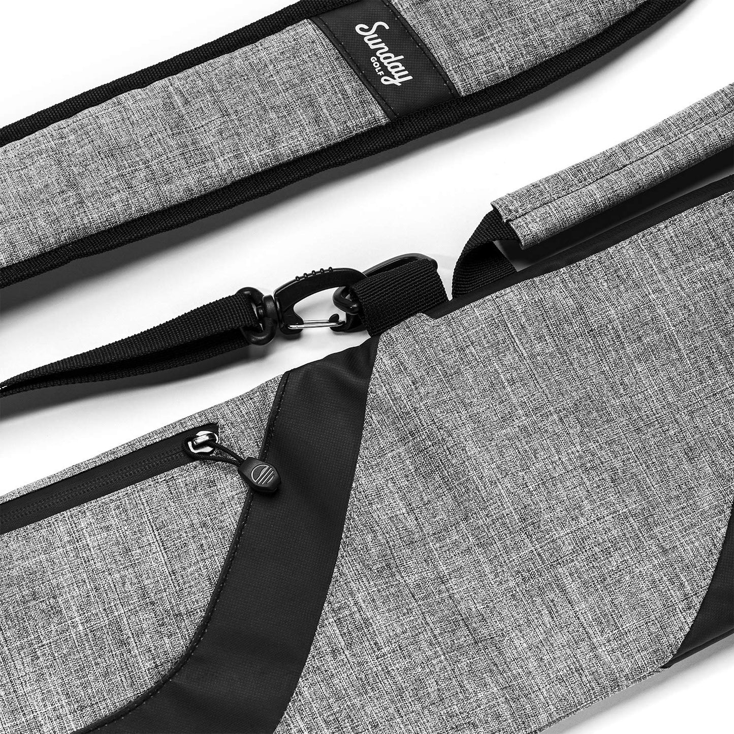 Sunday Golf 36 Inch Lightweight Foldable Versatile Driving Range Carry Pencil Golf Bag with 2 Pockets, Padded Strap and Holds Up to 8 Clubs, Grey