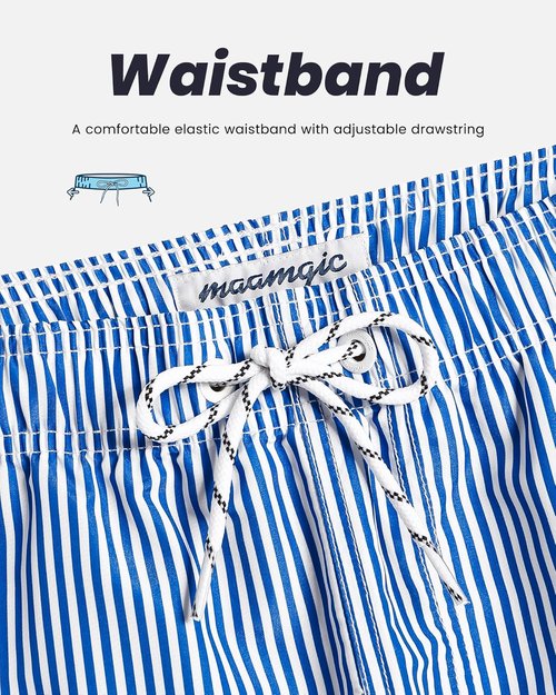 Maamgic Men's Swim Trunks - Quick Dry Bathing Suits with Mesh Lining | Fun 7-Inch Shorts