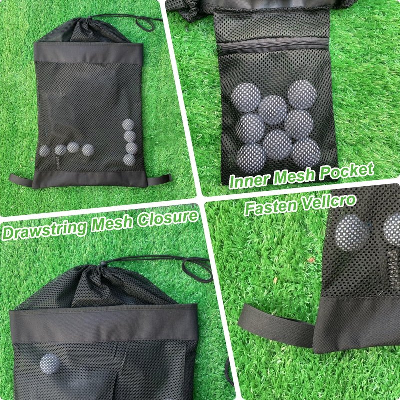 CORECISE Golf Push Cart Storage bag,Golf Cart Organizer, Mesh closure Push Cart Net Mesh Storage Bag,Golf Push Cart Accessories, BLACK