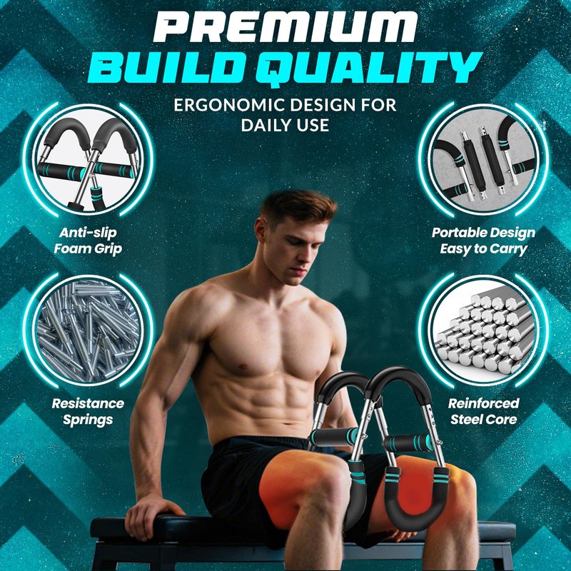 Adjustable Twister Arm Trainer for Men & Women with 2 Resistant Levels (60-100 lbs) - Full Upper Body Gorila Bar - Strengthens Arms, Shoulders, Grip & Chest Workout Equipment for Home or Gym