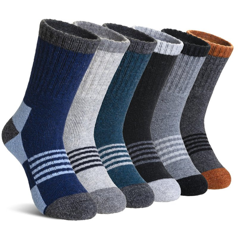 DoSmart Kids Hiking Walking Socks, Boys Girls Toddlers Merino Wool Warm Socks,Wicking Cushion Crew Socks(Mix Color B,4-8 Years)