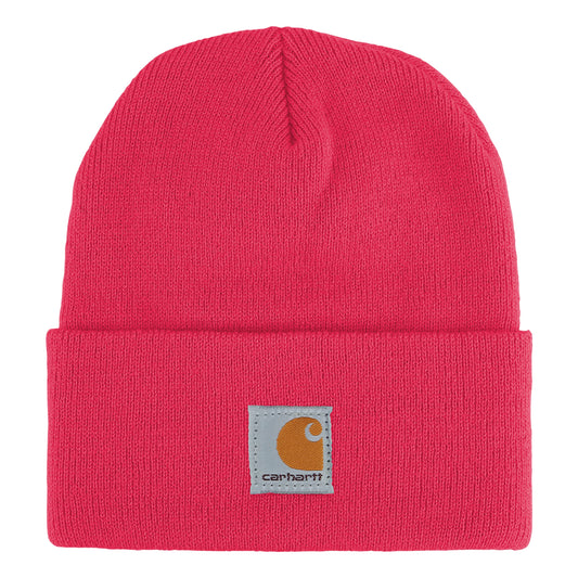 Carhartt Youth Knit Beanie Cuff Hat, Raspberry, One Size