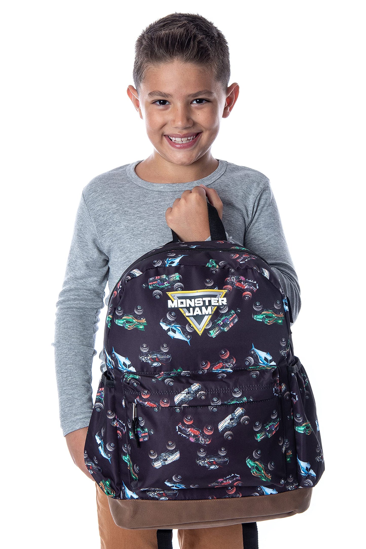 INTIMO Monster Jam Trucks Dragon Zombie Grave Digger Megalodon All Over Print Backpack 16"