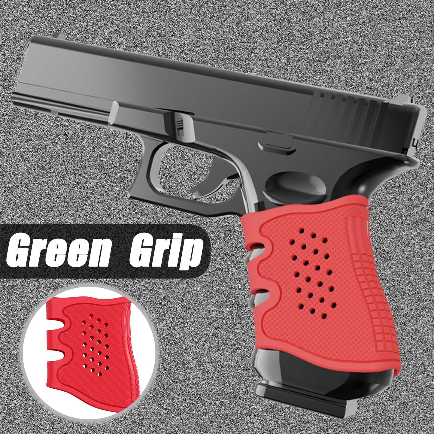 Ltnsimy 4Pack Glock Grip Tactical Pistol Holster Rubber Grip Glove Sleeve Anti-Slip for Glock 17, 19, 19x, 20, 21, 22, 23, 25, 31, 32, 34, 35, 37, 38, 41, 43x, 44, 45, 48 Pistols Accessories