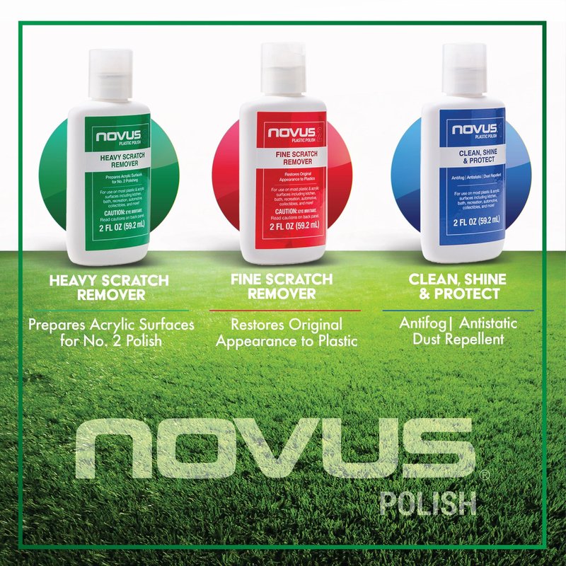 NOVUS 7760 | Golf Cart Maintenance Kit | Includes NOVUS Plastic Polish #3#2#1-2 Ounces Each, 2 Buffing Pads, Backing Drill Attachment, 3" Wool Pad, 3 Disposable Wipes