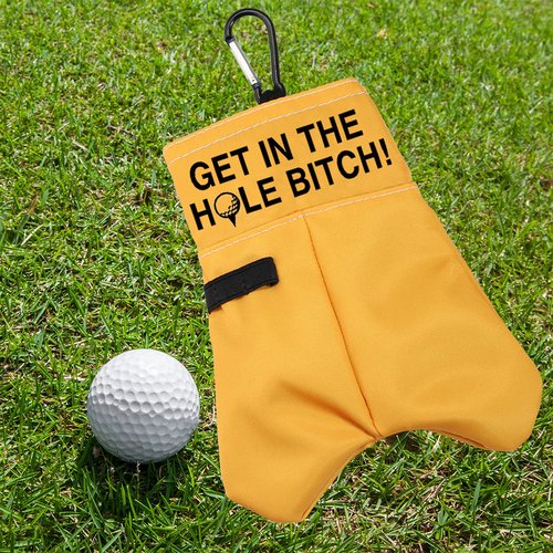 Get in The Hole Bitch Golf Ball Storage Bag Golf Club Gift Ball Pouch Sack Gag Gift (Get in The Hole BS)