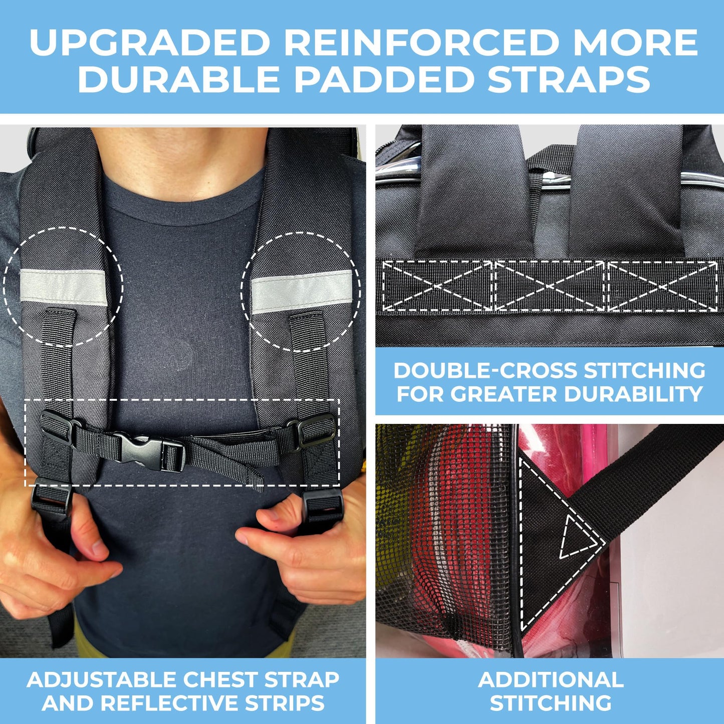 SHYLERO Clear Backpack For Work XL. Heavy Duty Backpack has TSA Lock, 2-WAY Zip, Transparent PVC - H18''xW14''xD8 (Small Black, S)