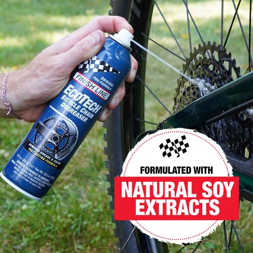 Finish Line EcoTech Bicycle Degreaser for Bikes, Biodegradable Soy-Based Cleaner for Chains, Gears, and Components, Safe on Rubber, Plastic, and Painted Surfaces, For Tough Grease - 20oz - Pour Can