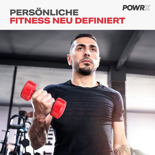 POWRX Vinyl Dumbbell Sets 0.5kg - 10kg | 1lbs-22lbs - Ideal hand weights sets for women, 6.9" long and 1.4 inches in diameter, 2 x 3 kg, Red