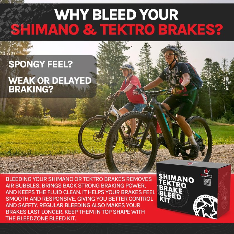 BleedZone Brake Bleed Kit with Mineral Oil Compatible with Shimano & Compatible with Tektro Hydraulic Brakes – Bicycle Hydraulic Brake Bleed Kit – Hydraulic Bike Brakes, MTB, Road Bikes and More