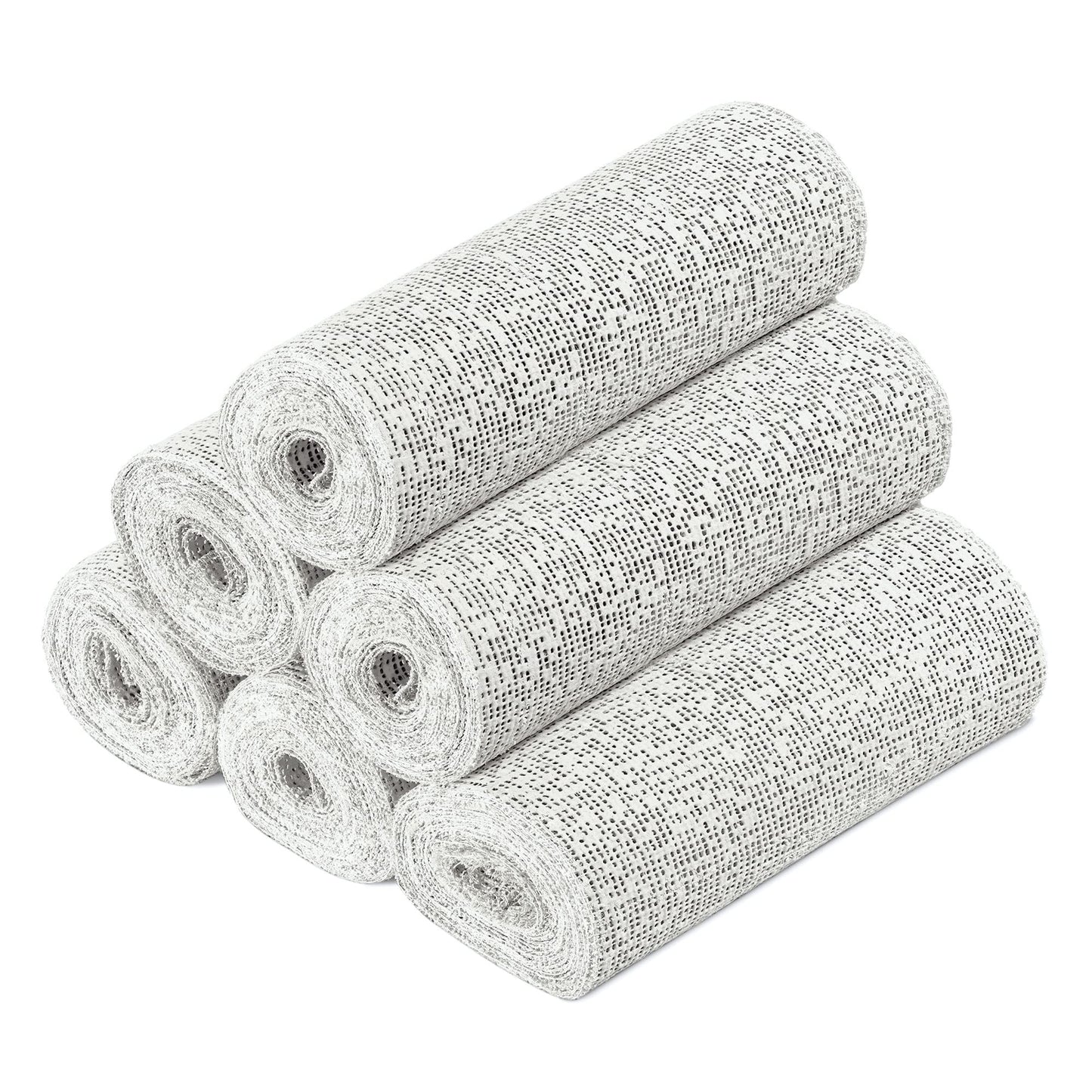 Navaris Plaster Cloth Rolls (L, Pack of 6) - Gauze Bandages for Body Casts, Plaster of Paris for Craft Projects, Belly Casting Kit Pregnancy - Easy Use Wrap Strips - 6" W x 118" L