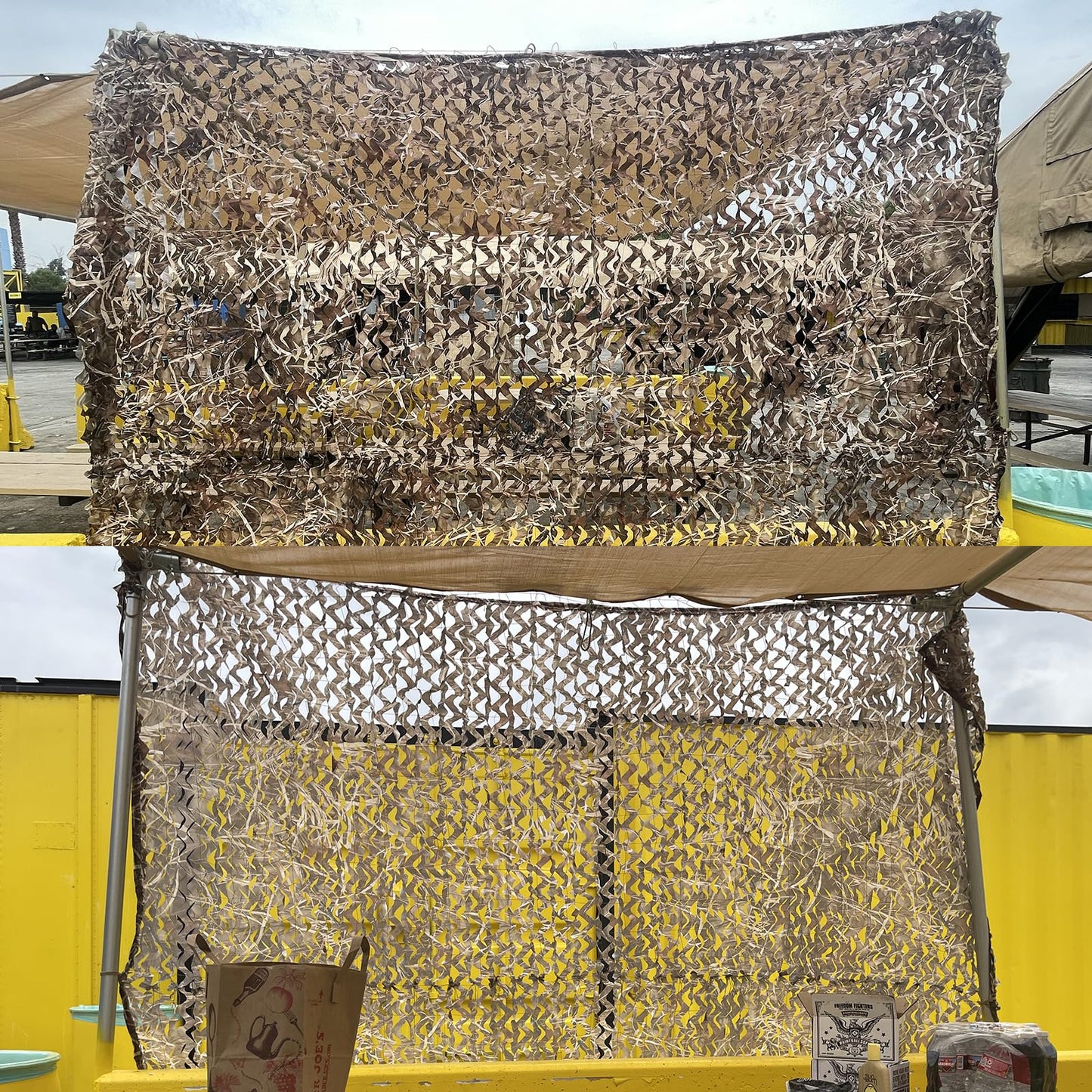 Yeacool Mesh Camo Netting Camouflage Netting Military Surplus Hunting Blind Net for Military Theme Party Decorations Backdrop Sunshade Car Cover Camping Shooting (Dry Grass, 6.5ftx10ft, 2m*3m)