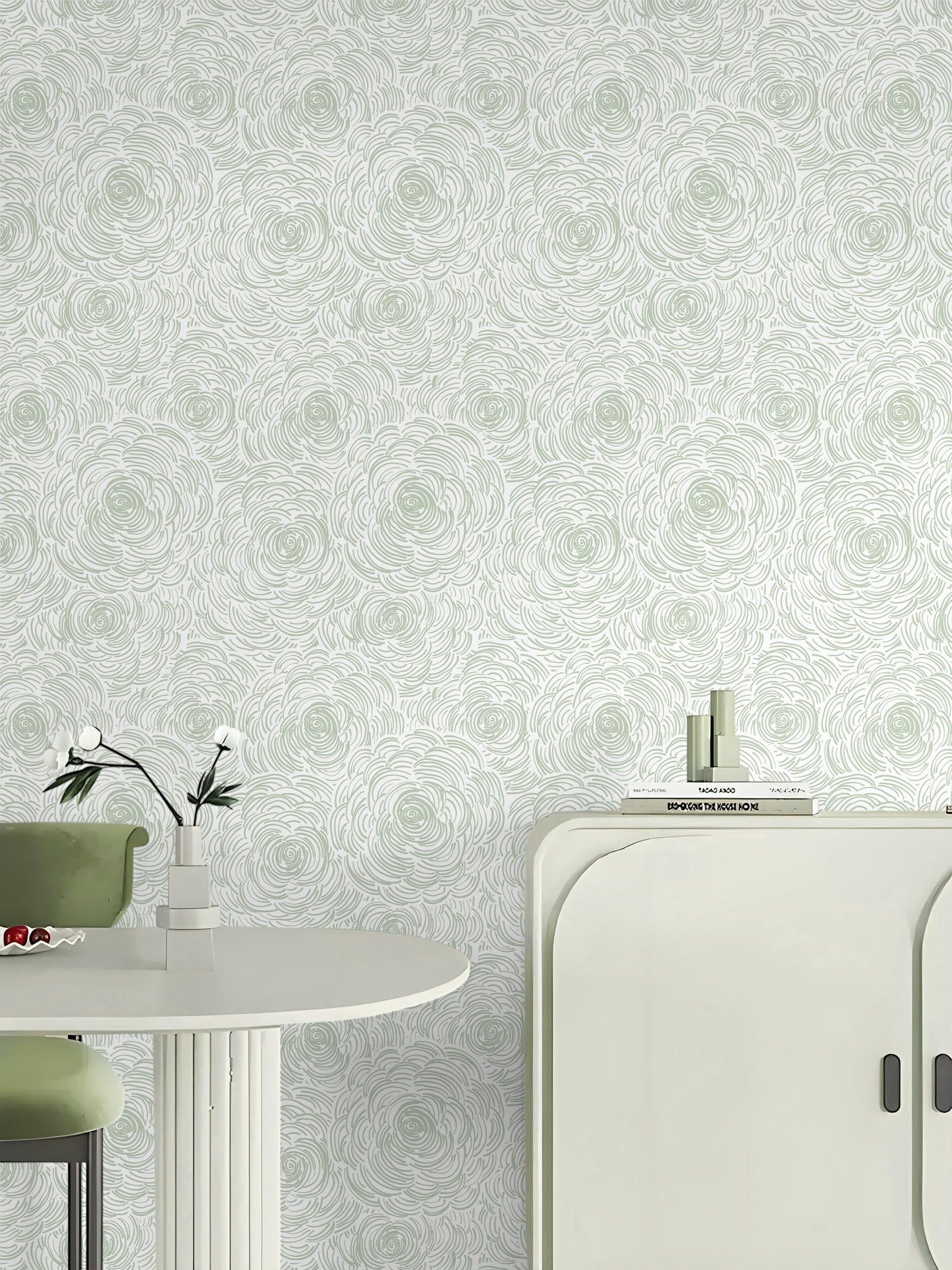 Toduso Modern Peel and Stick Wallpaper Green Contact Paper Sage Green Self-Adhesive Wall Paper Removable Decorative Wallpapers for Bedroom Bathroom Cabinets Decor Vinyl 17.3''×78.7''