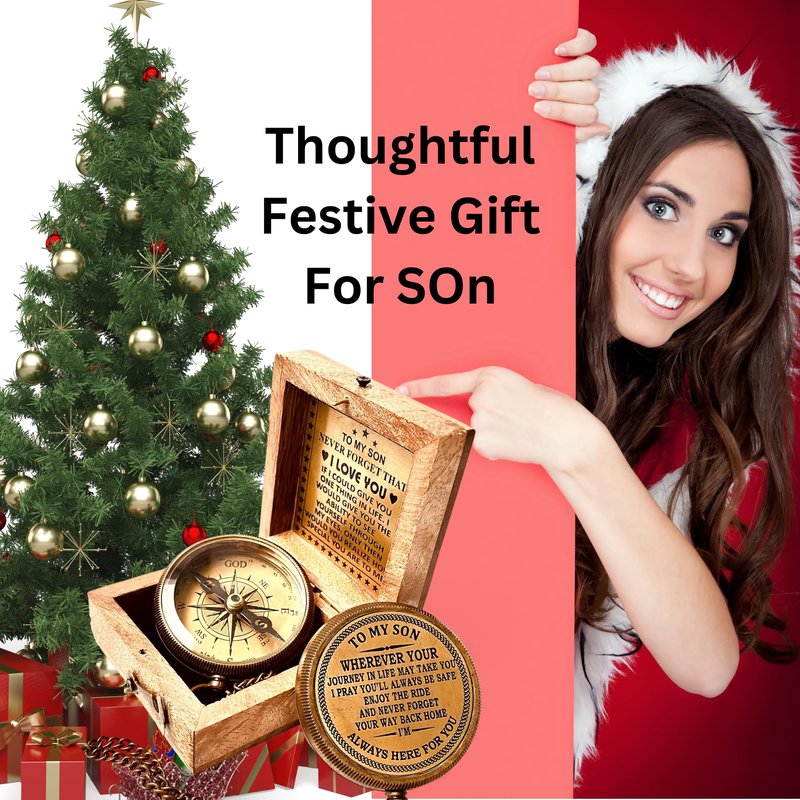 Gift for Son from Mom Dad | Engraved Compass 2" - Father to Son Gifts, Mom to Son Gifts for Graduation, Birthday Baptism Confirmation Communion (Son - I Love You)