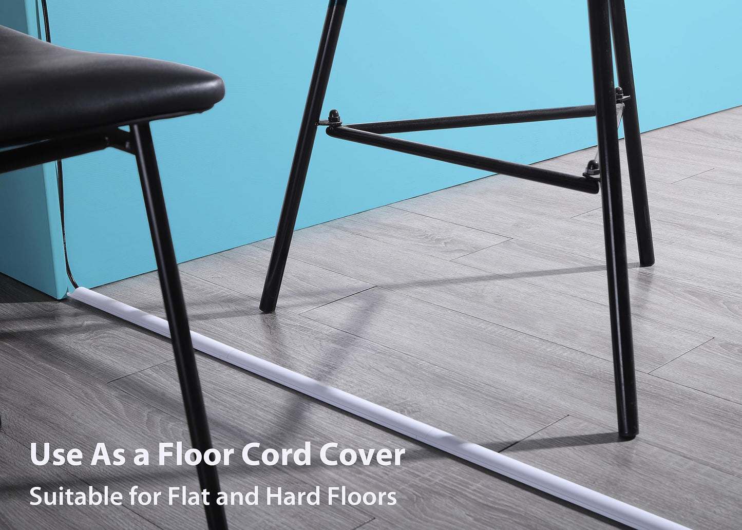 ZhiYo Cord Covers for Wires on Wall, 85in(6 x L14.2in) Cable Hider for Hiding 1-2 Cables, PVC Wire Covers for Cords on Wall Mount TV in Home or Office, White W1in x H0.41in