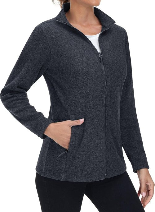 MAGCOMSEN Fleece Jacket for Women - Lightweight, Soft, Warm Winter Jacket with Pockets | Perfect for Outdoor Hiking
