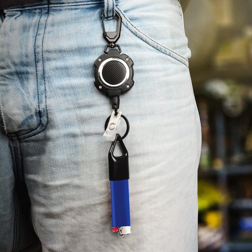 LIUGX Lighter Leash, 10,000+ Rebound, Retractable Keychain, Heavy Duty Key Chain Lighter Holder