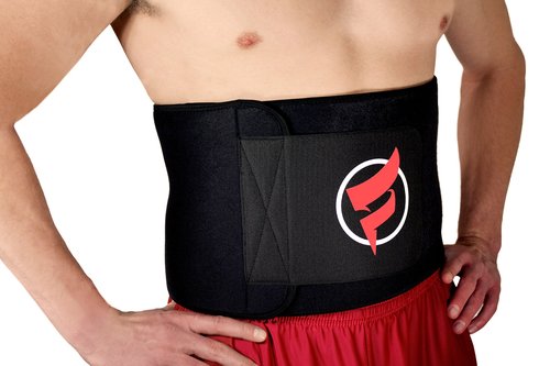 Fitru Waist Trimmer Sauna Ab Belt for Women & Men - Waist Trainer Stomach Wrap Black