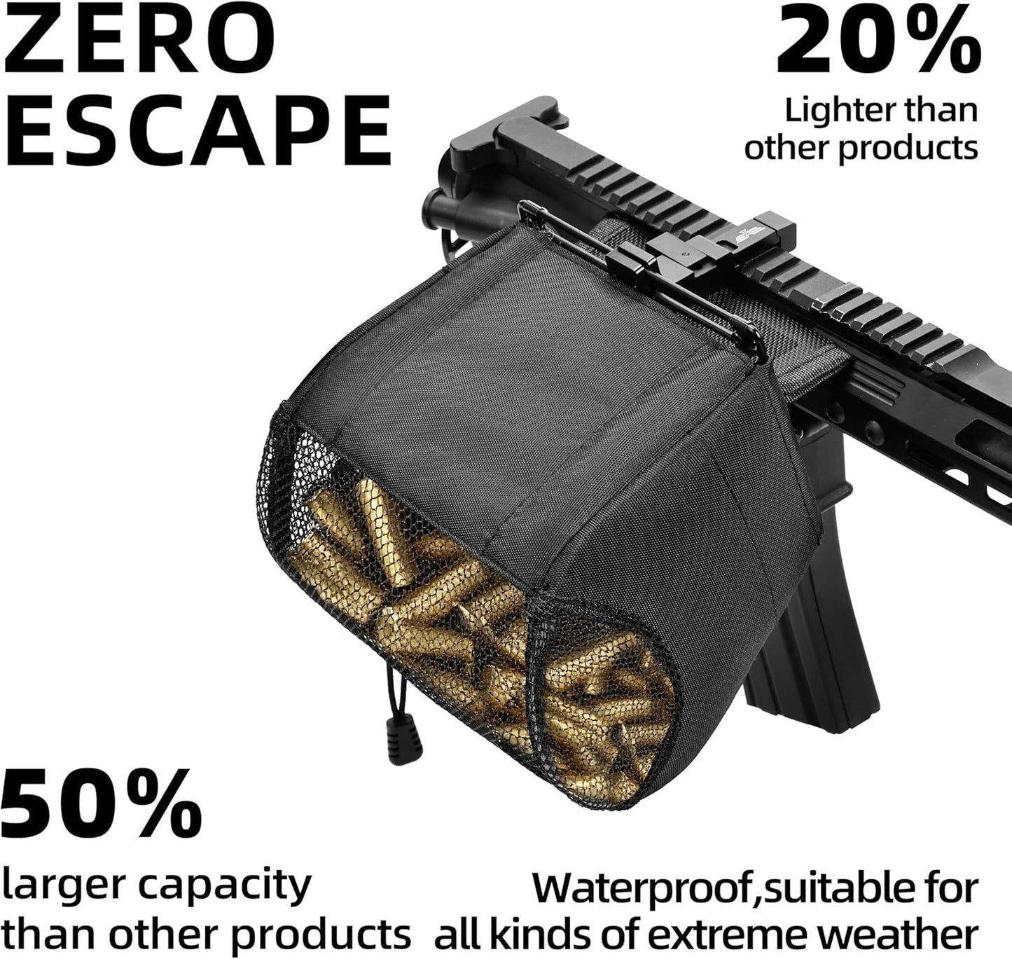 Visiofire Brass Catcher - Spring-Loaded Picatinny Rail Design | Heat-Resistant 304SS Mesh | Quick-Release Zippered Bottom