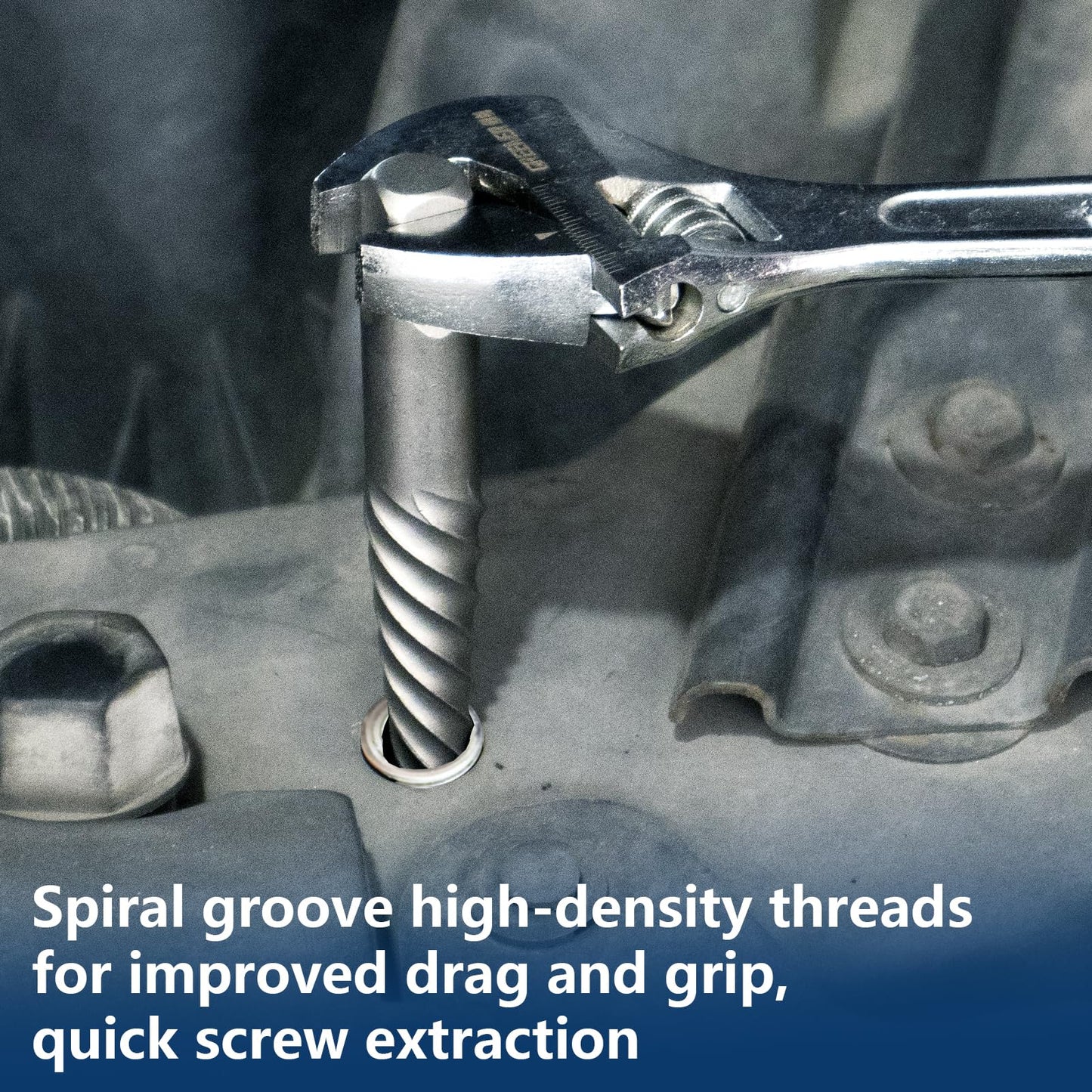 DOAHO 6 Pcs Spiral Screw Extractor Set, Cr-Mo Bolt Extractor Kit, Easy Out Broken Bolt Extractor Kit, Spiral Flute Bolt Remover Set for Remove Broken Bolts, Damaged Screws