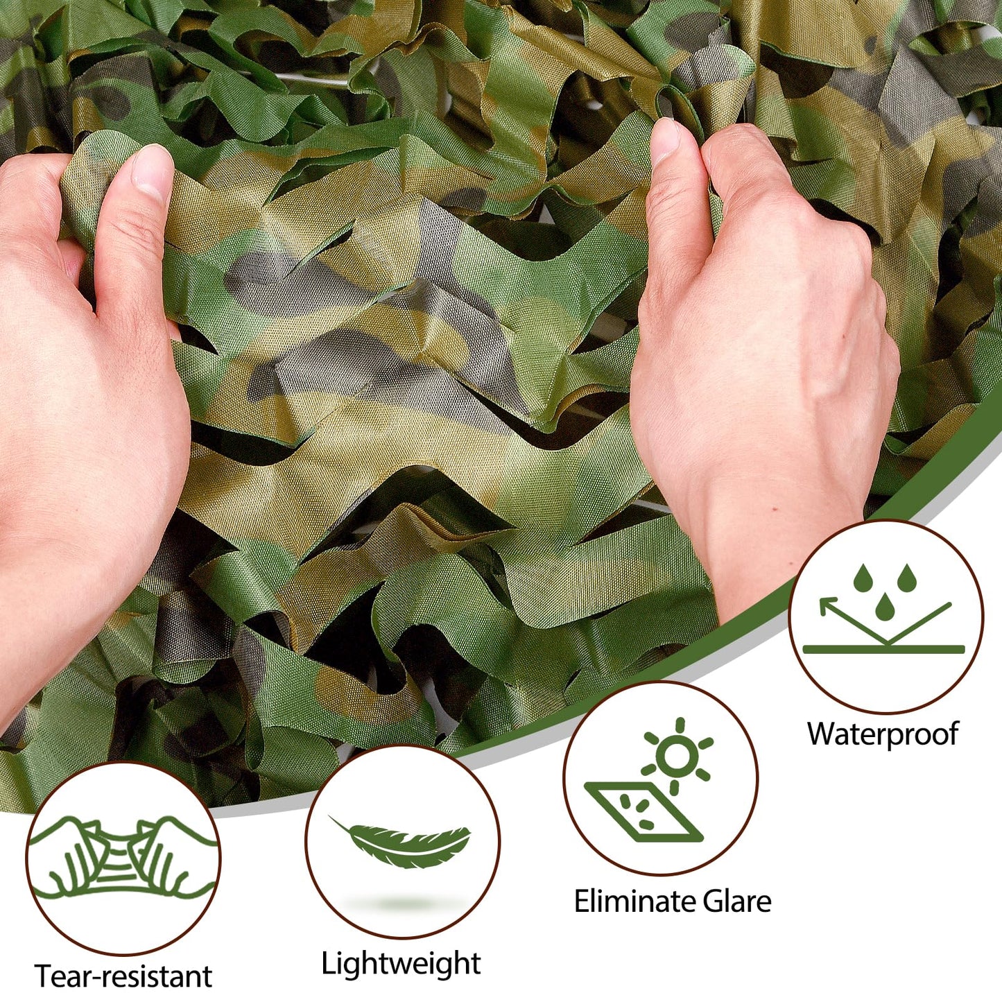 Yeacool Light Weight Camo Netting for Hunting Blind Burlap Camouflage Netting for Party Decor Outdoor Camping Deer Duck Tree Stand Car Cover (Woodland Camo, 4.9ftx19.7ft, 1.5m*6m)