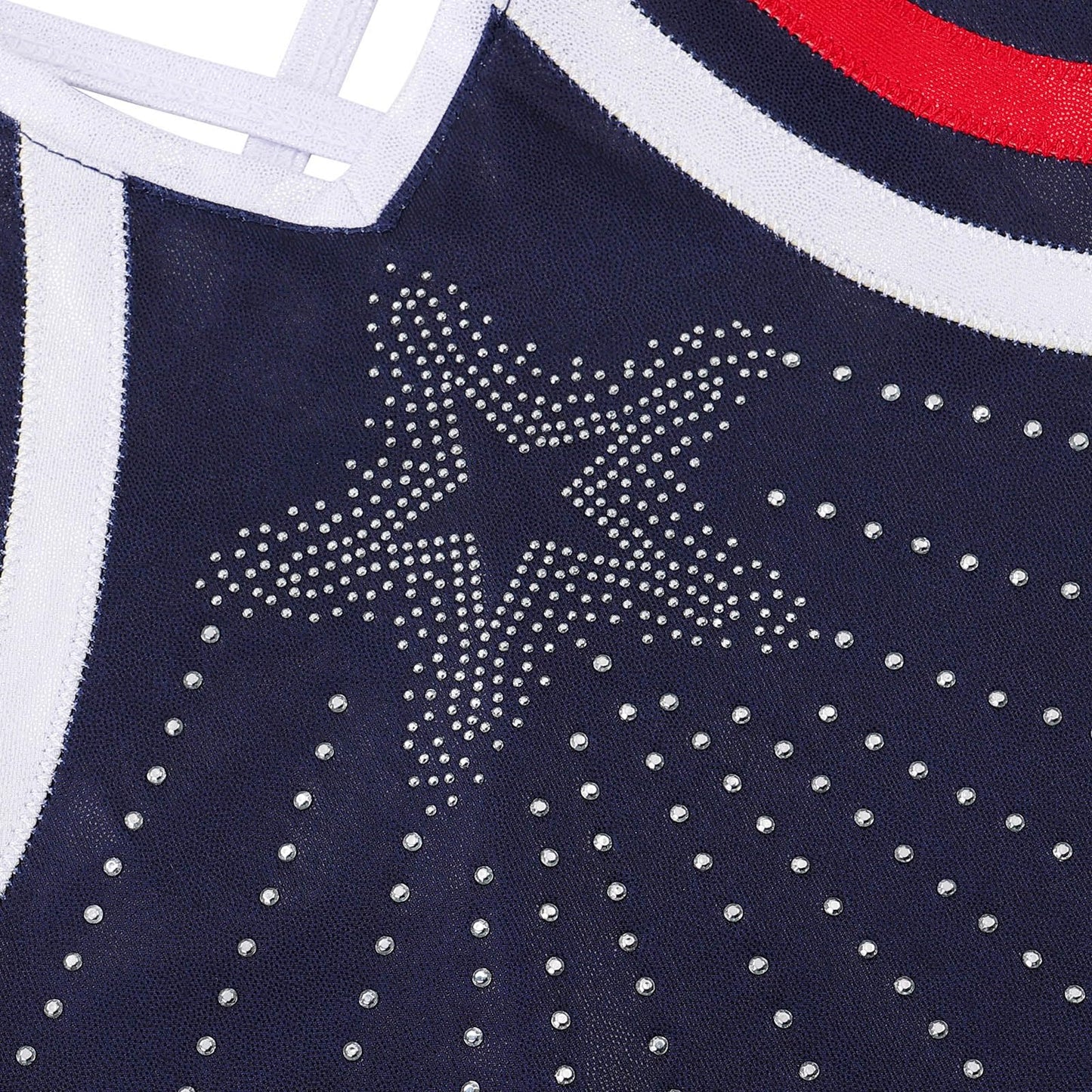 Gymnastics Leotards for Girls with Shorts Set Shiny Navy Dance Outfit
