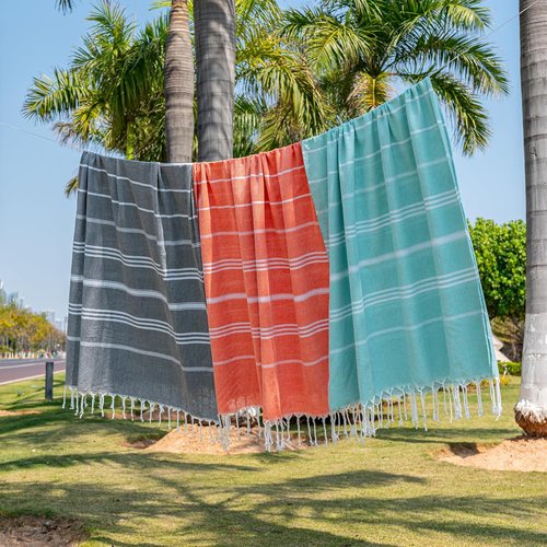 Aegero Turkish Beach Towel - Oversized 36"x71" Quick Dry Sand-Free Lightweight Coral Travel Essential