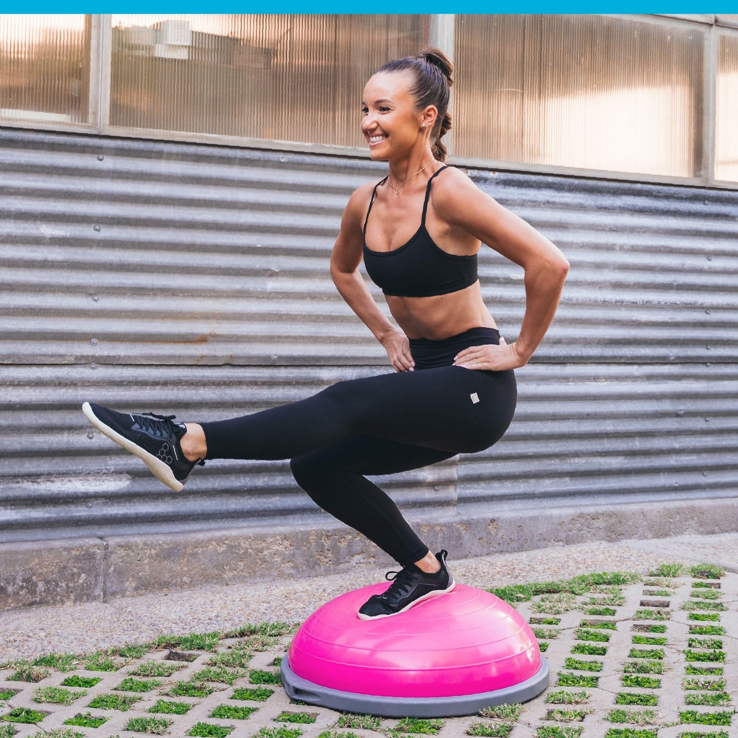 Bosu Pro Balance Board Strength Trainer Ball, Equipment for Home Gym, 26 Inch, Pink