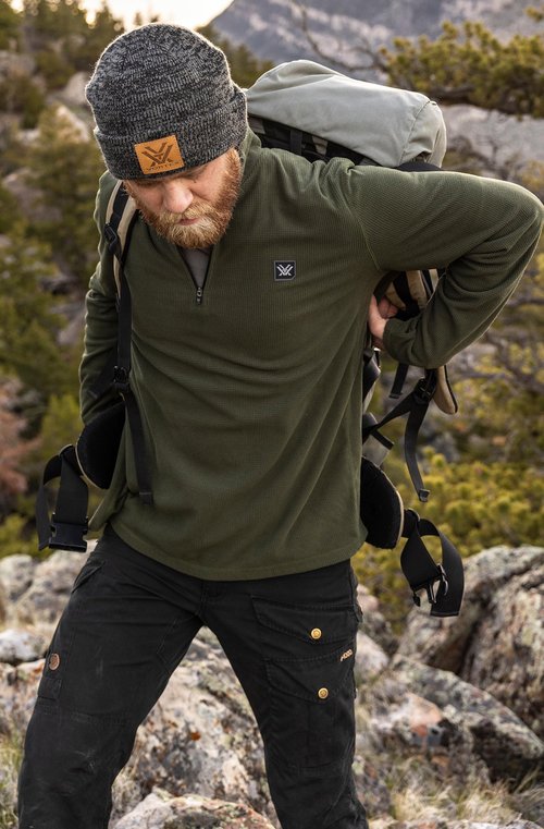 Vortex Optics Yosemite Falls Microgrid Fleece Pullovers (Large, Duffel Bag)