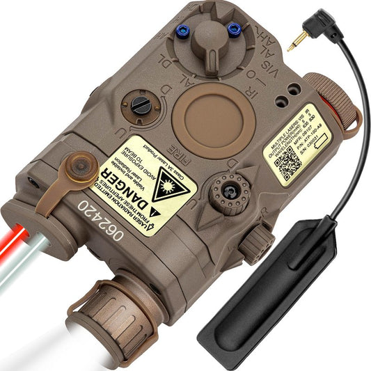 ACTIONUNION Airsoft PEQ-15 IR Laser + Visible Red Laser + White LED Flashlight (Tan)