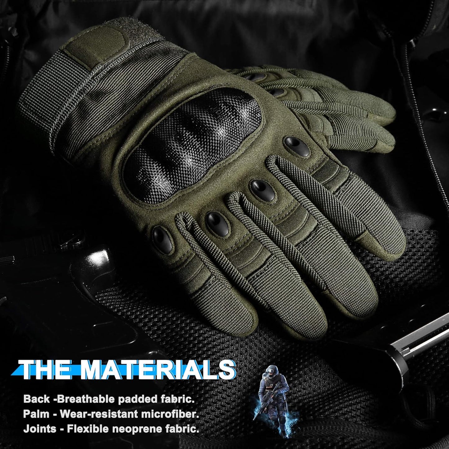 WTACTFUL Tactical Gloves - Touchscreen Design for Airsoft, Paintball & Motorcycle Use | Durable & Comfortable