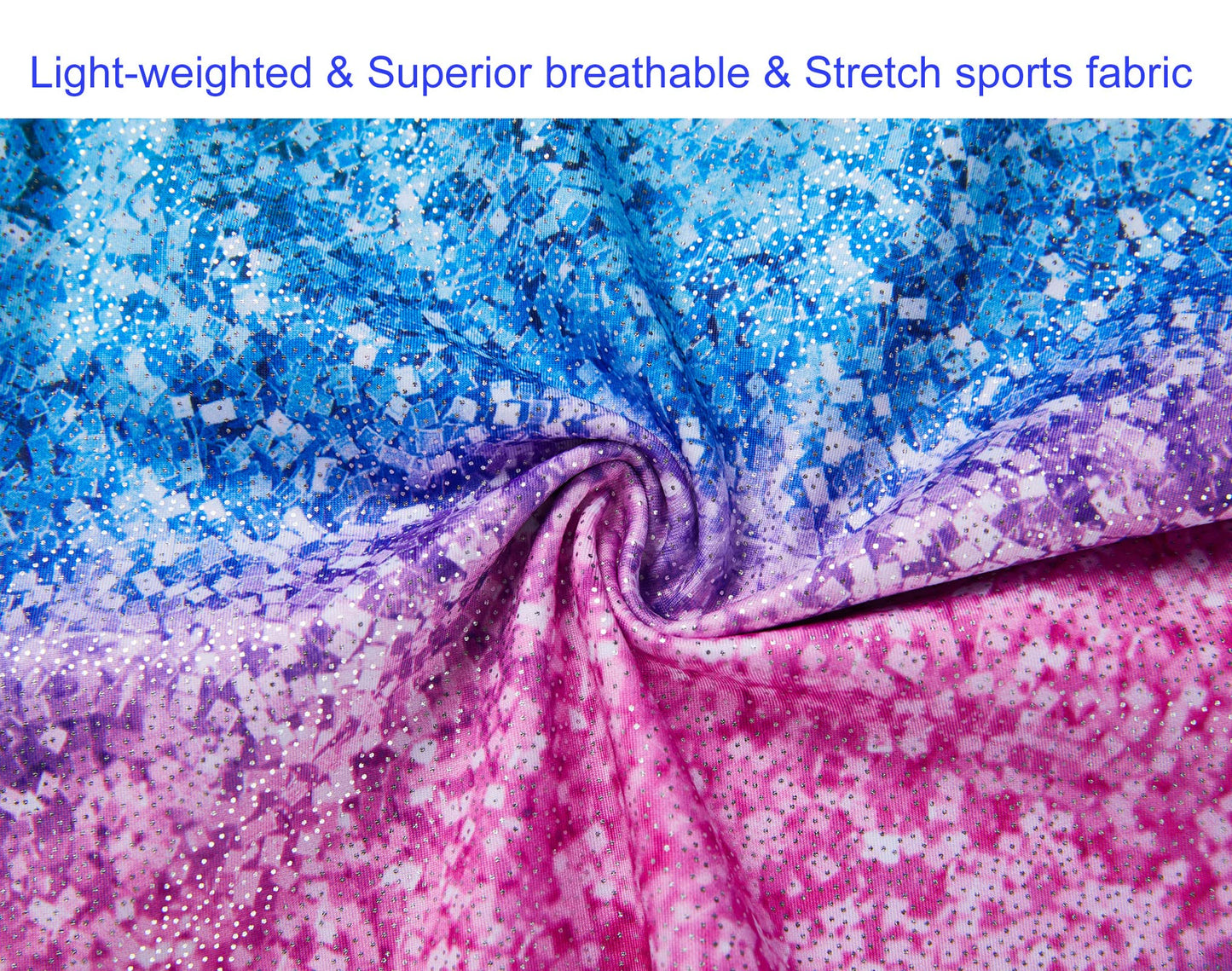 Domusgo Girls Gymnastics Leotards Size 3t 4t Shiny 3D Prints Sleeveless Gradient Stripe Biketard with Shorts